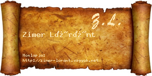 Zimer Lóránt névjegykártya
