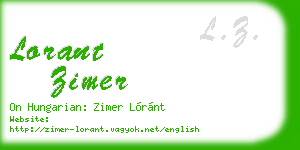 lorant zimer business card